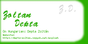 zoltan depta business card